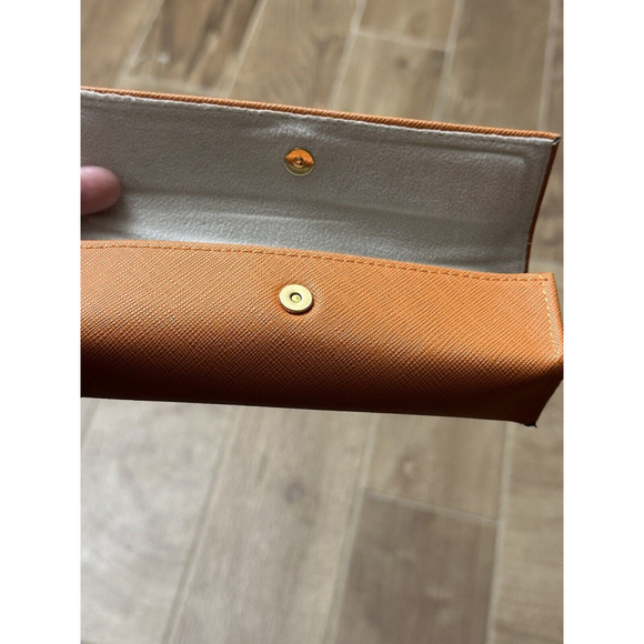 TORY BURCH ORANGE SMALL AUTHENTIC EYEGLASSES CASE - Picture 6 of 6